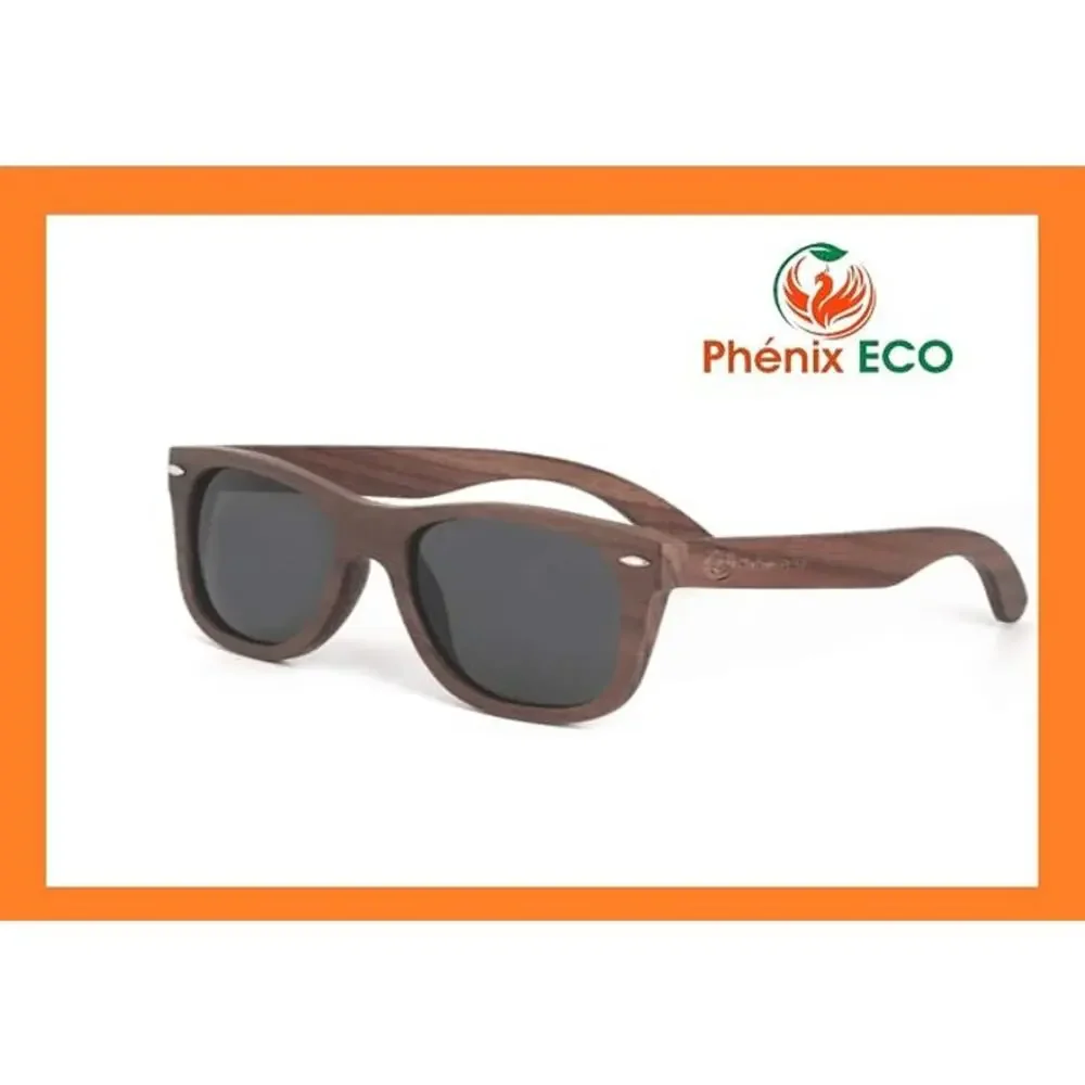 Phénix Walnut Wood Aviator Sunglasses Stainless Steel Hinges Eco Friendly EUC